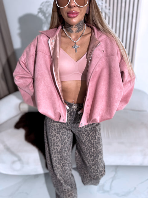 "MANAGE 32371" suede-like jacket - old pink